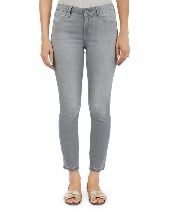 Carly Skinny Cropped Raw-hem Jeans
