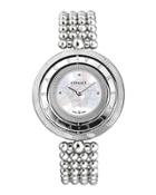 Eon Reversible-bezel Watch W/ Beaded Bracelet, White/silvertone