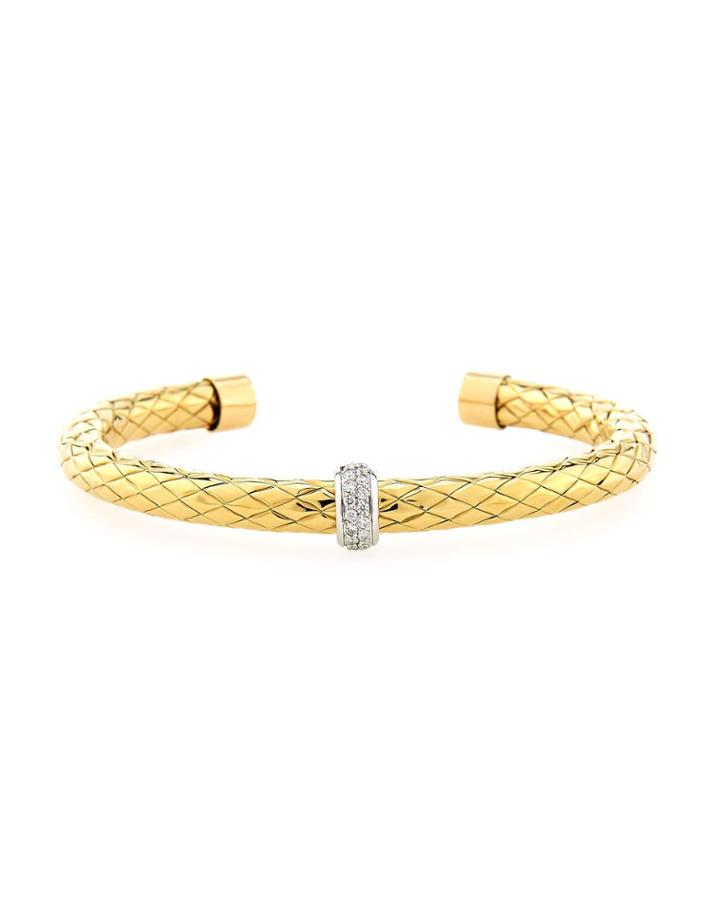 Treccia Incarata 18k Yellow-gold & Diamond Bangle Bracelet