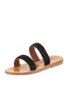Bagatel Double-band Slide Sandal, Horsy Noir