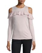 Pepia Cold-shoulder Top With Ruffled Frills
