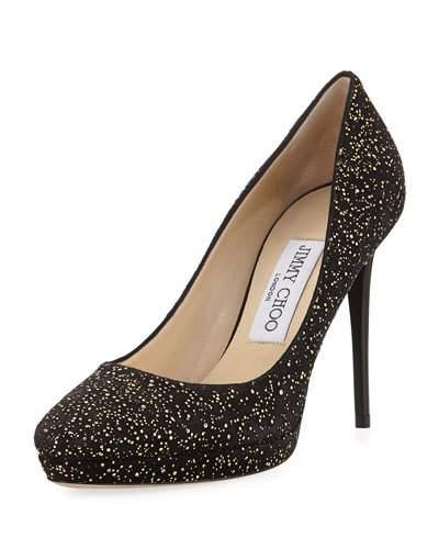 Hope Metallic Speckle Suede Pump,