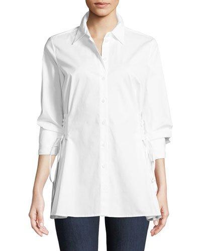 Corset-side Button-front Blouse