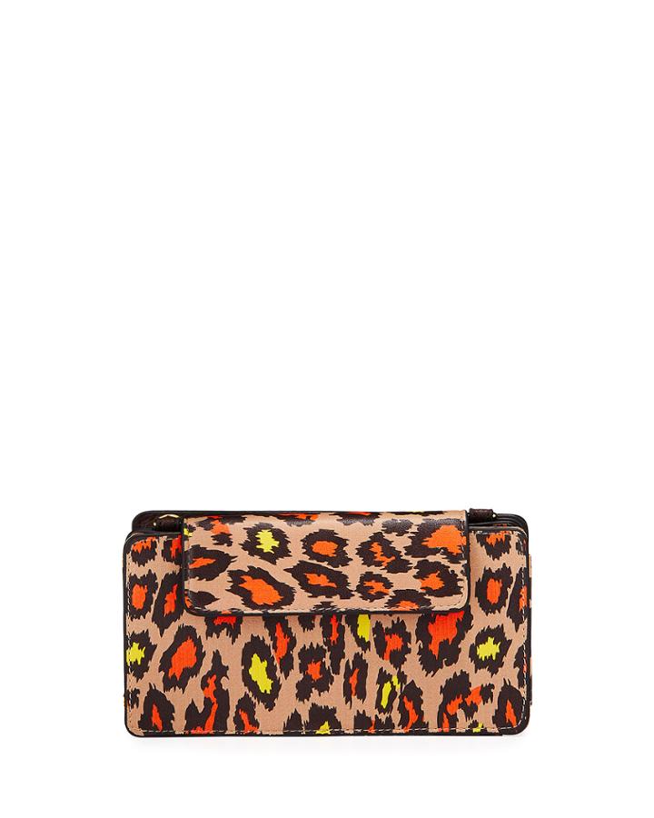 Leopard-print Crossbody Phone Bag
