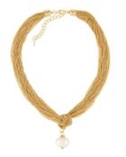 Multi-strand Pearl Pendant Necklace