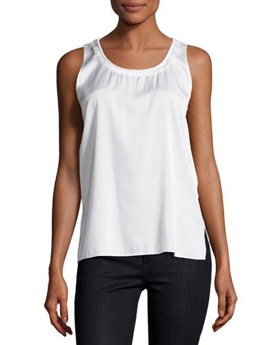 Olga Silk-blend Tank, White