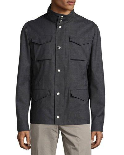 Short Field Stand-collar Jacket, Charcoal