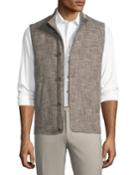 Expedition Textured-woven Button-front Vest
