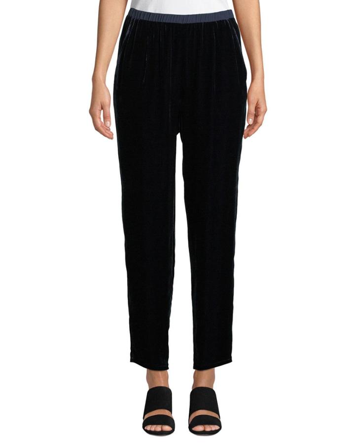 Slouchy Velvet Ankle Pants