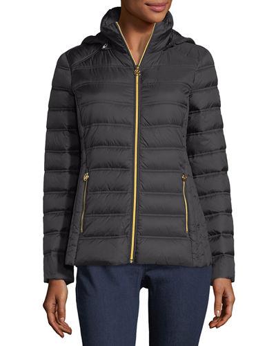 Packable Removable-hood Puffer Jacket