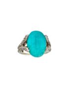 Classic Chain Amazonite Ring With Diamonds,