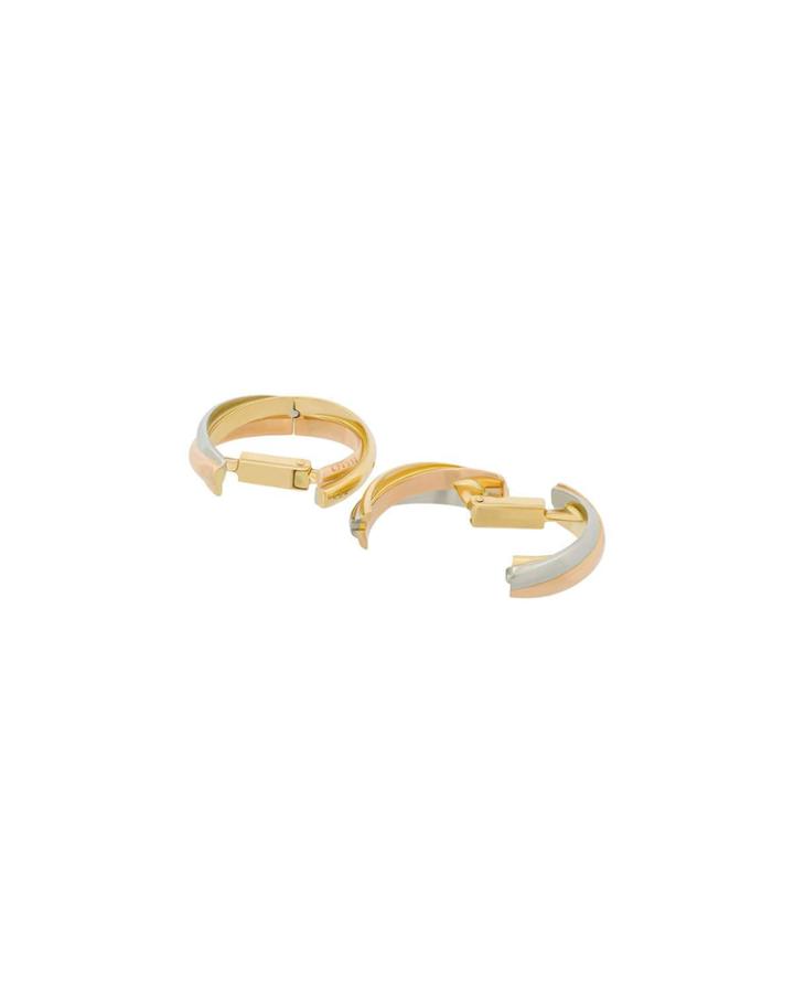 Estate 18k Yellow/white/rose Gold Trinity Cufflinks