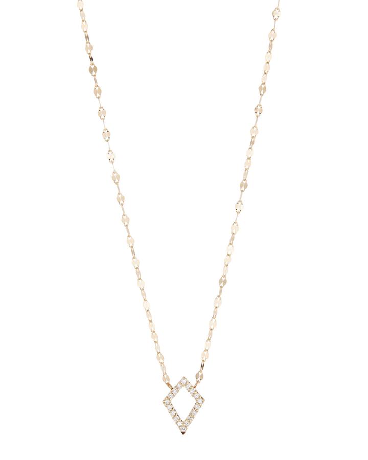 14k Diamond Mini Kite Charm Necklace