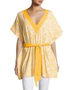 V-neck Floral-printed Tunic, Yellow/multi
