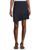 Miniskirt W/ Asymmetric Pleated Hem,