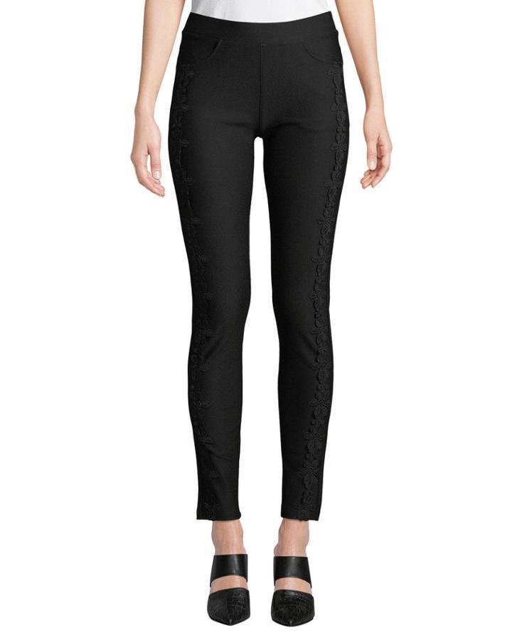 Crochet Lace-trim Ankle Pants