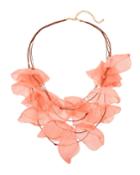 Tiered Chiffon Coral Necklace