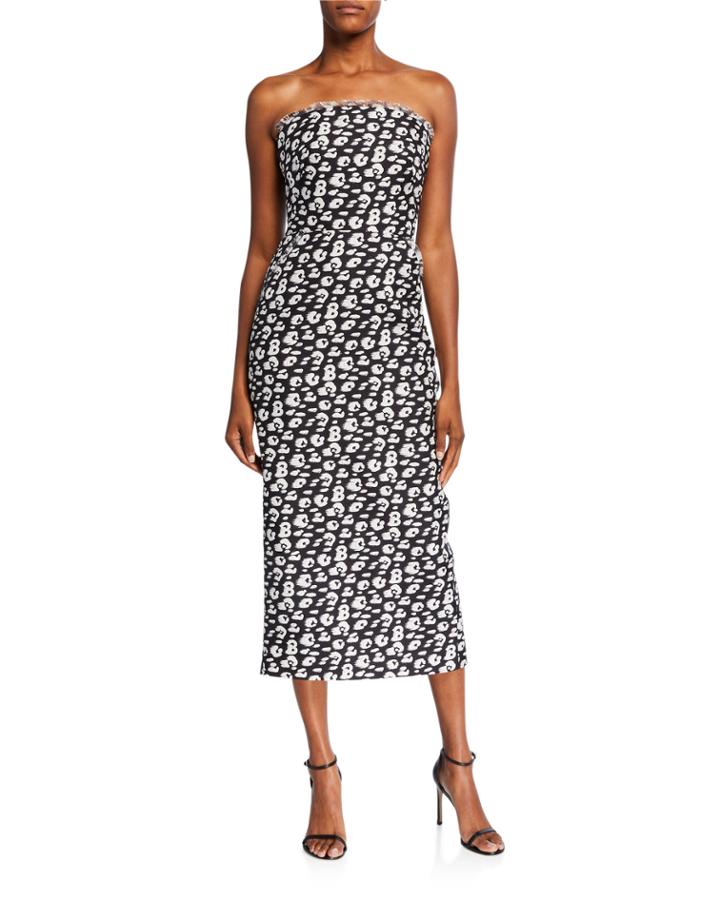Cheetah Jacquard Silk Strapless