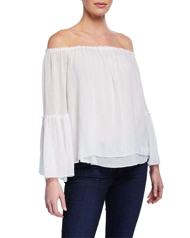Bahama Off-the-shoulder Crinkle Top