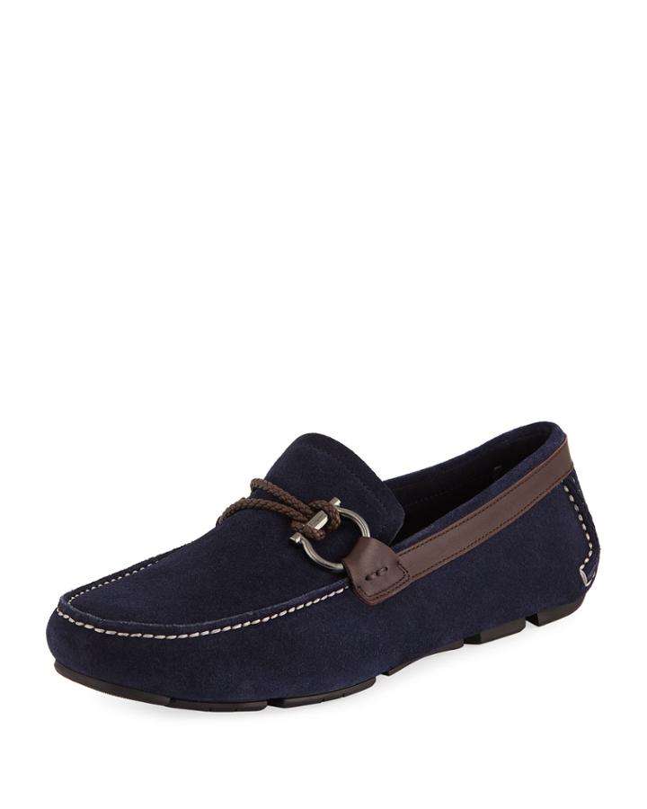 Front Suede And Calfskin Side-gancio Driver