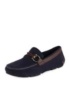 Front Suede And Calfskin Side-gancio Driver
