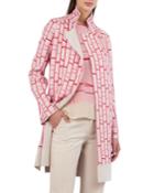 Open-front Reversible Striped Cashmere Knit Cardigan Coat
