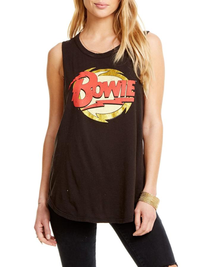 Bowie Glitter Lighting Cotton Tank