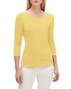 Steffie 3/4-sleeve Swiss Cotton Rib Top