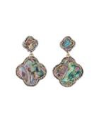 Abalone Clover-dangle Earrings