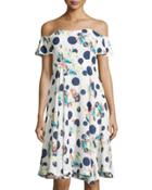 Mischa Off-the-shoulder Floral-print Dress