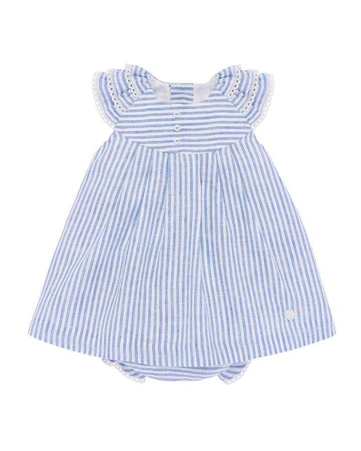 Ticking Striped Dress W/ Matching Bloomers,