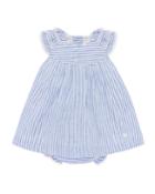 Ticking Striped Dress W/ Matching Bloomers,