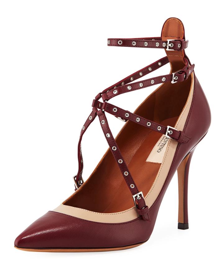 Patent Leather Grommet-strap Pumps