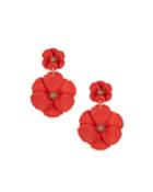 Statement Flower Earrings, Red