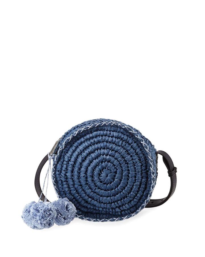 Pirro Circular Straw Crossbody Bag