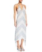 Kiana Metallic Chevron Sleeveless Dress