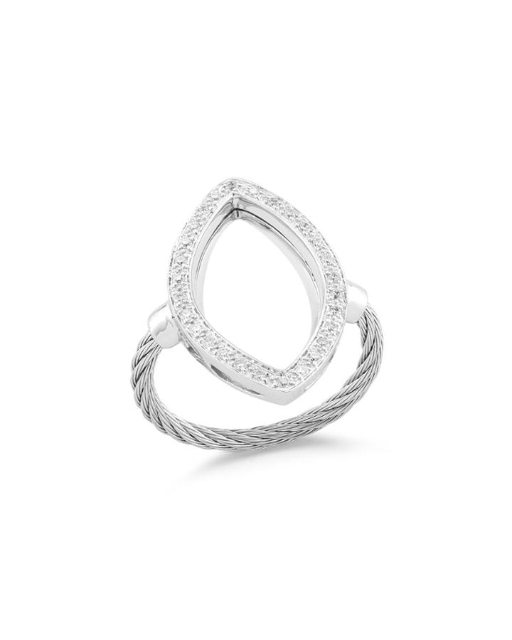 Open Diamond Pave Marquise Ring,