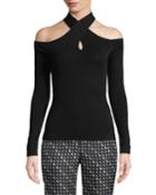 Mock-neck Crossover Long-sleeve