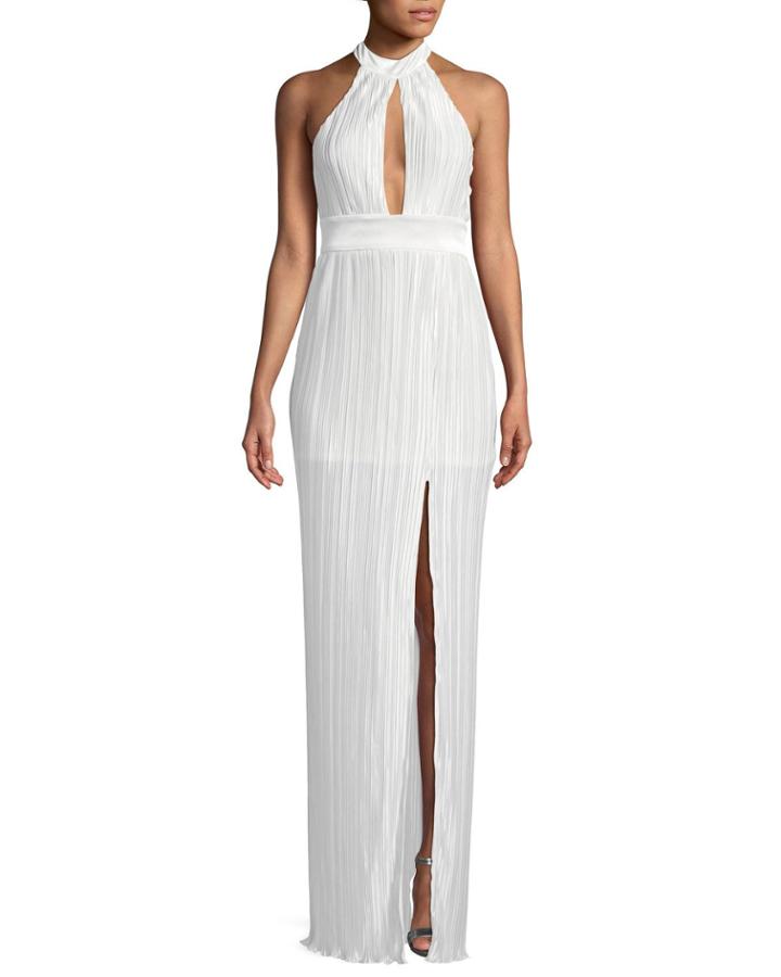 Aster Pleated Halter-neck