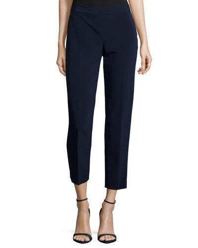 Side-zip Skinny Pants, Navy