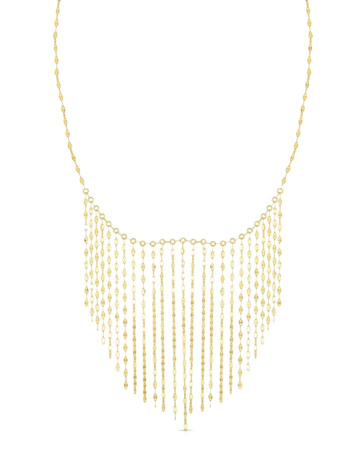 14k Mirror Chain Bib Necklace