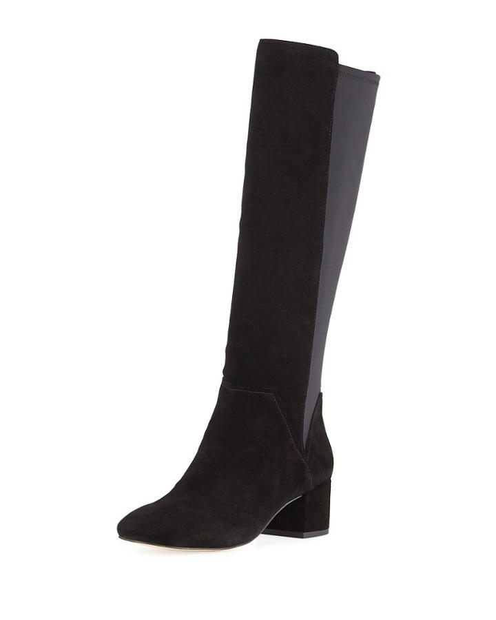 Cayden Suede/crepe Knee Boots