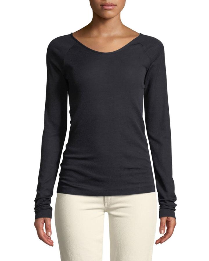 Basic Long-sleeve Wool T-shirt