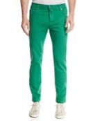Twill Slim-straight Jeans, Green