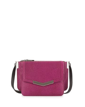 Time's Arrow Mini Trilogy Snake-embossed Leather Crossbody Bag, Magenta (pink), Women's
