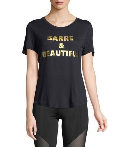 Gold-foil Script Open-back Tee