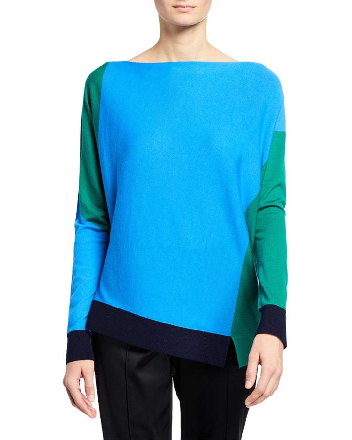 Colorblock Asymmetric-hem