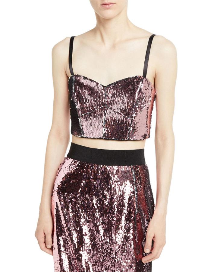 Sequin Bustier Crop Top