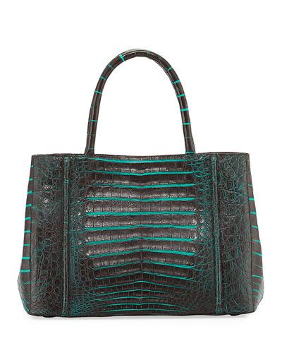 Medium Sectional Crocodile Tote Bag