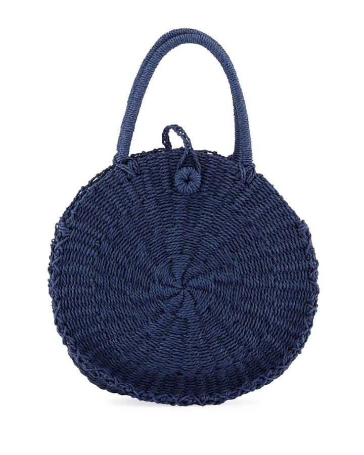 Round Straw Top-handle Bag